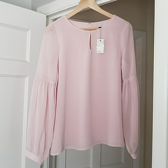 Flowy baby pink Express long sleeved blouse - Picture 2 of 3